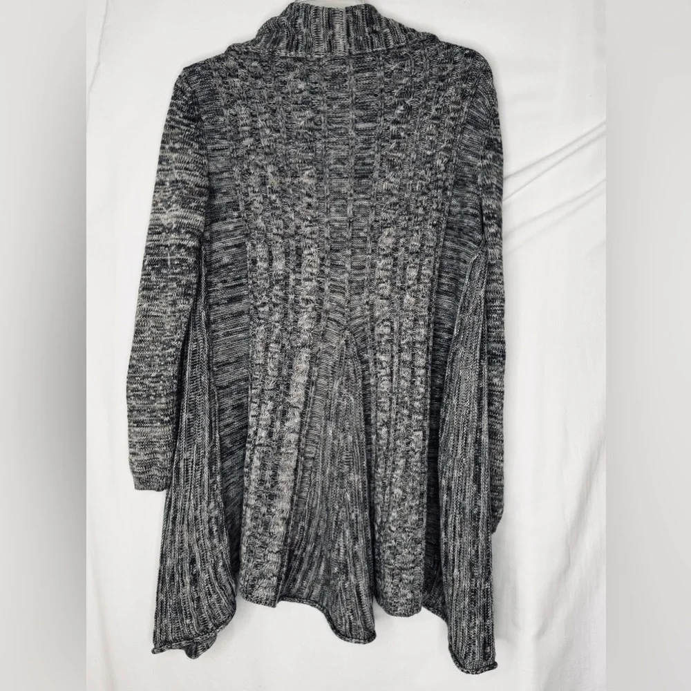 Nic+Zoe Marled Gray Chunky Oversized Cardigan Shawl Neck